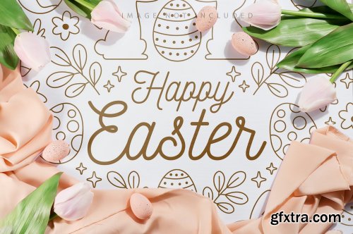  Easter textile cards Mockup