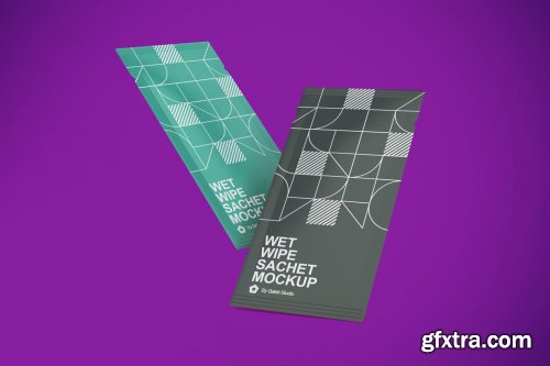 Wet Wipe Sachet Mockup