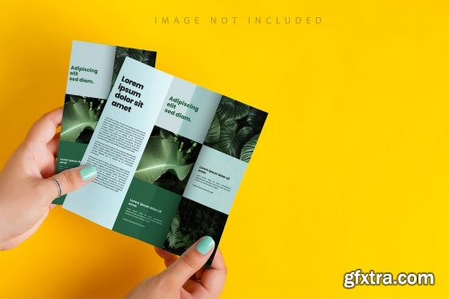 Brochures on yellow mockup set