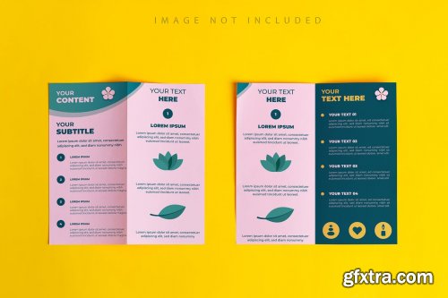 Brochures on yellow mockup set