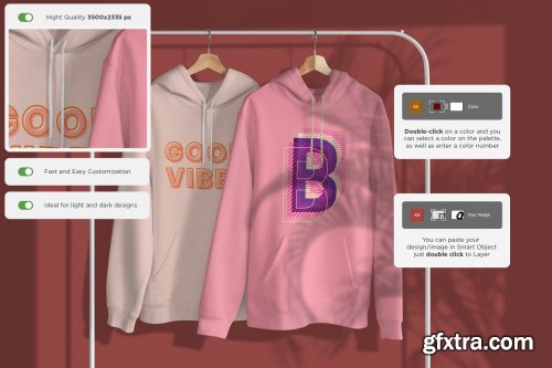 CreativeMarket - Hoodie MockUp on Hanger 6717605