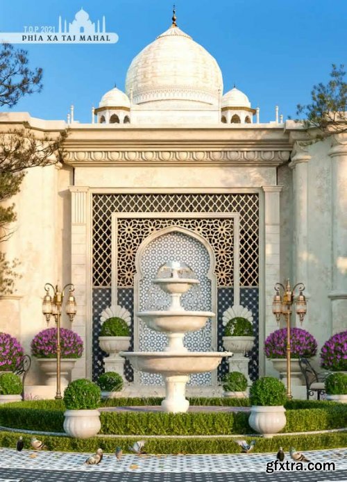 TAJ MAHAL Exterior Scene Sketchup