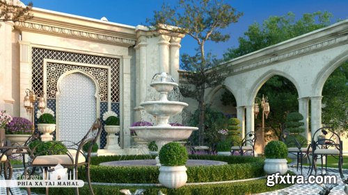 TAJ MAHAL Exterior Scene Sketchup