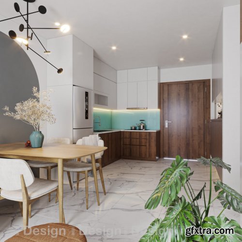 Interior Living-Kitchenroom Scene Sketchup by Trong Thanh