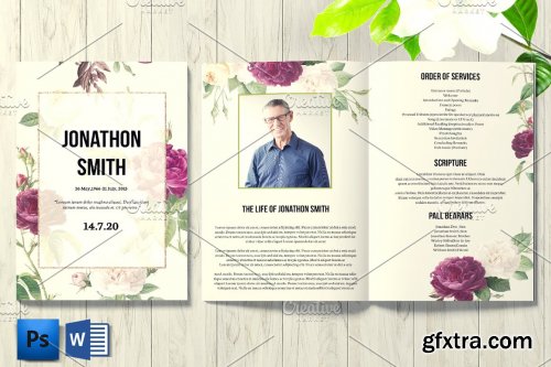 CreativeMarket - Funeral Program Template - V1075 5461605