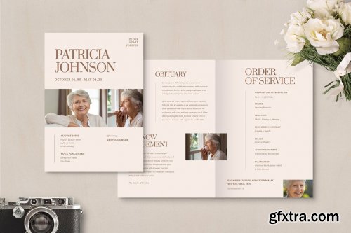 CreativeMarket - Funeral Program Template 5453918