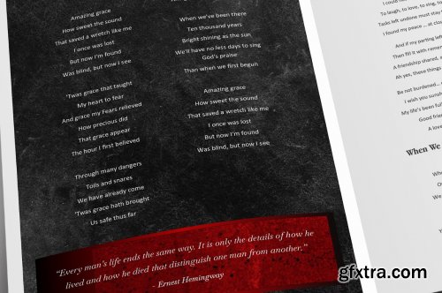 CreativeMarket - Red Rock Tabloid Funeral Program 5967045