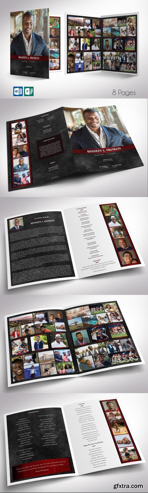 CreativeMarket - Red Rock Tabloid Funeral Program 5967045