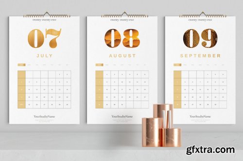 Golden Date Wall Calendar 2022