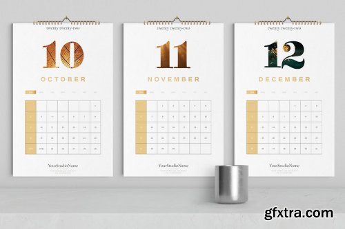 Golden Date Wall Calendar 2022