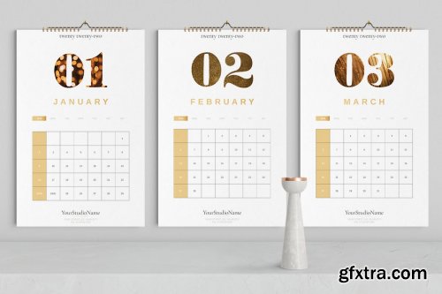 Golden Date Wall Calendar 2022