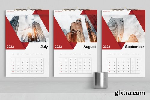 Red Business Wall Calendar 2022