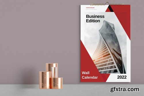 Red Business Wall Calendar 2022