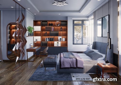 Interior Bedroom Scene Sketchup By Thai Dim