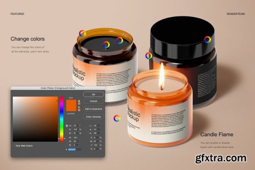 CreativeMarket - Amber Glass Candle Mockup Set 6726751