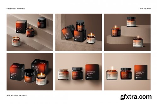 CreativeMarket - Amber Glass Candle Mockup Set 6726751