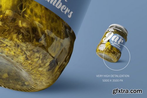 CreativeMarket - Jar of Pickled Cucumbers Mockup Set 4700815