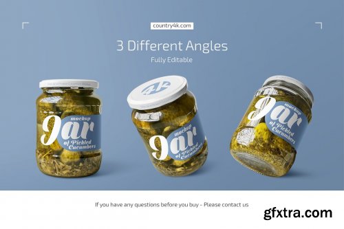 CreativeMarket - Jar of Pickled Cucumbers Mockup Set 4700815