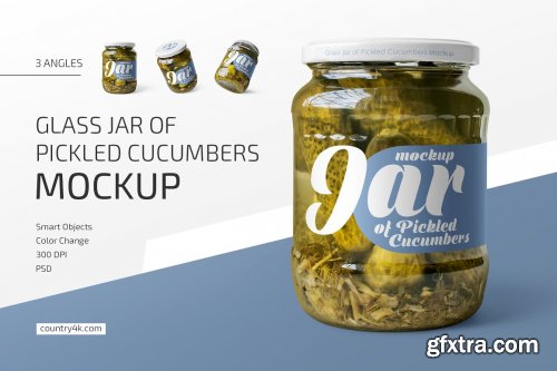 CreativeMarket - Jar of Pickled Cucumbers Mockup Set 4700815