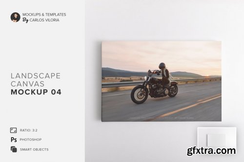 CreativeMarket - Landscape Canvas Ratio 3x2 Mockup 04 4699139