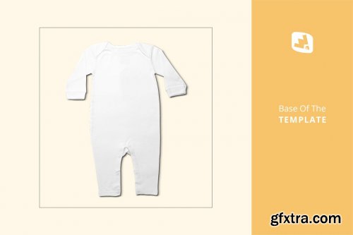 CreativeMarket - Kids Quarter Sleeve Romper Mockup 4426110