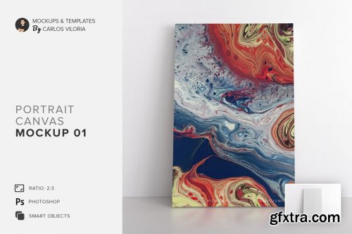 CreativeMarket - Portrait Canvas Ratio 2x3 Mockup 01 4629863