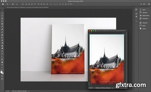 CreativeMarket - Portrait Canvas Ratio 2x3 Mockup 01 4629863