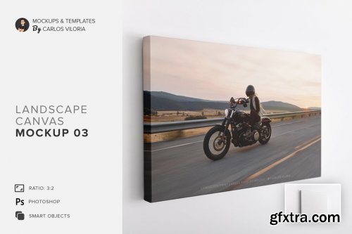 CreativeMarket - Landscape Canvas Ratio 3x2 Mockup 03 4698884