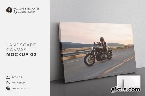 CreativeMarket - Landscape Canvas Ratio 3x2 Mockup 02 4688032