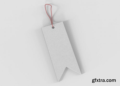 Gift Tag with Flag Shape Mockup