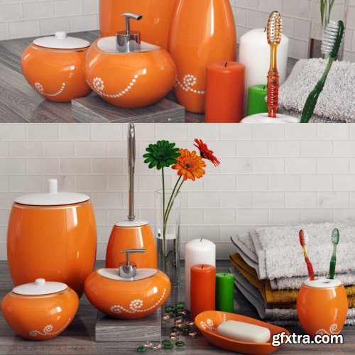 A set of bathroom accessories Primanova Maison Orange