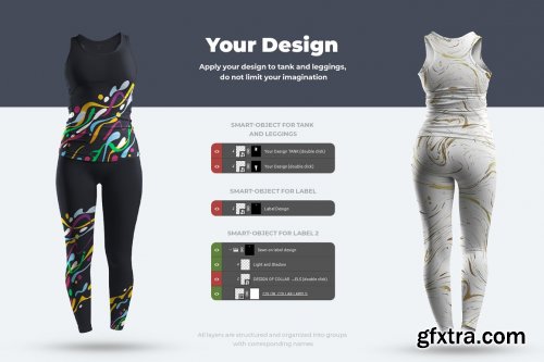 CreativeMarket - 6 Mockups Tank Top and Leggings 6526637