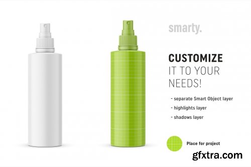 CreativeMarket - Matt spray cosmetic bottle mockup 4512948