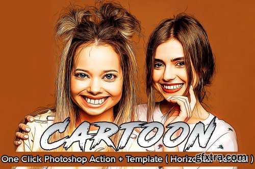 Cartoon Painting Effect Photo Template