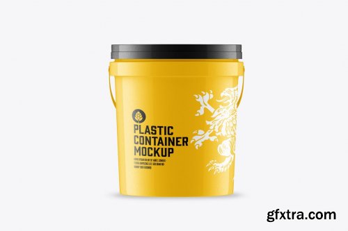 Plastic Paint Bucket Mockup