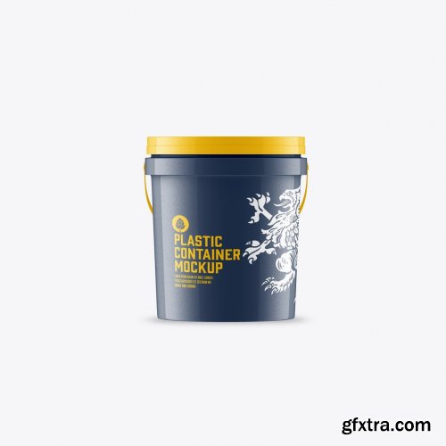 Plastic Paint Bucket Mockup