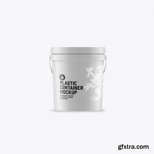 Plastic Paint Bucket Mockup