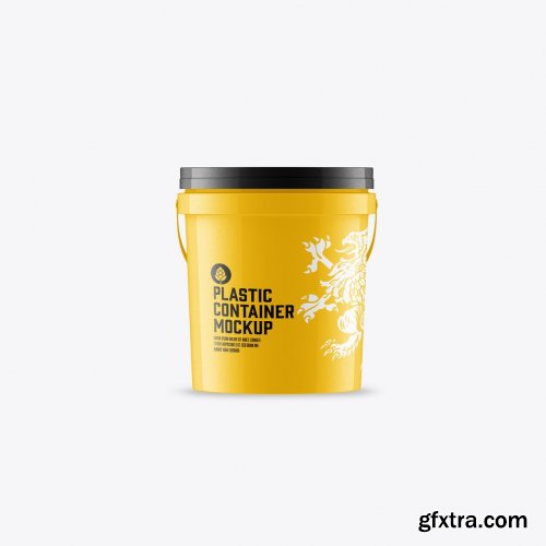 Plastic Paint Bucket Mockup