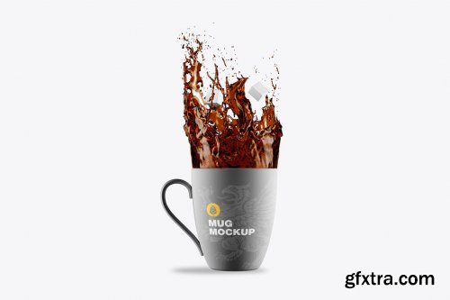 Colorfull Mug with Splash Mockup