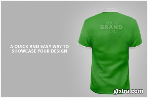 Polo T-shirt Mockup - Back View