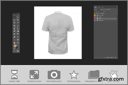 Polo T-shirt Mockup - Back View