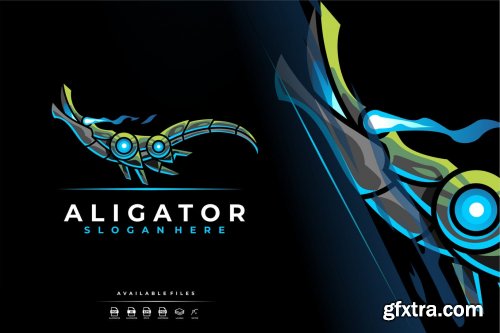 Unique Modern Colorful Robot Aligator Logo Design