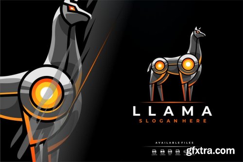 Unique Modern Colorful Robot Llama Logo Design