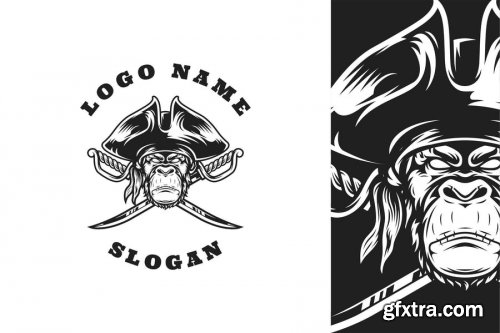 Chimp Pirates Mascot Logo