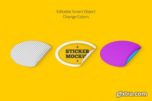 CreativeMarket - Oval Stickers Mockup Set 6664118