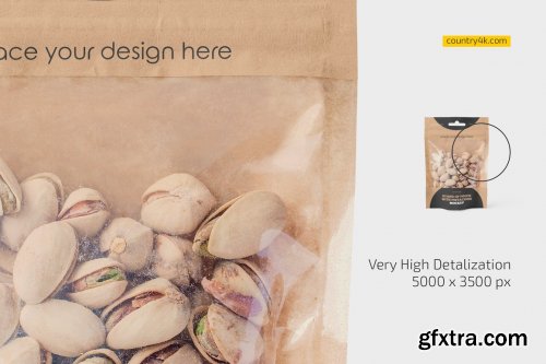 CreativeMarket - StandUp Pouch with Pistachios Mockup 6716534