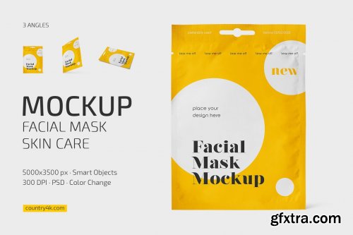 CreativeMarket - Facial Mask Skin Care Mockup Set 6711552