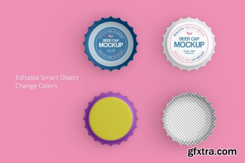 CreativeMarket - Beer Cap Mockup Set 6589625