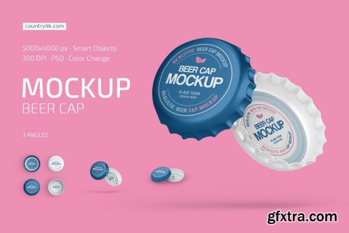 CreativeMarket - Beer Cap Mockup Set 6589625