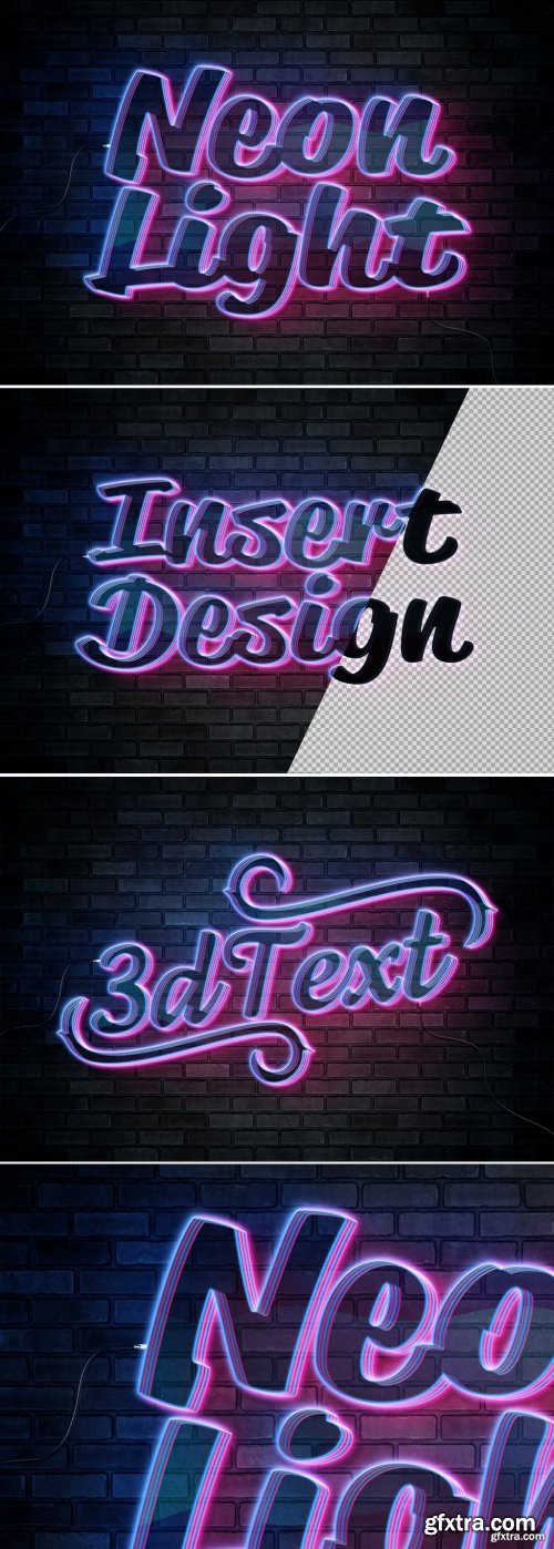 Neon Text Effect Mockup 333527821